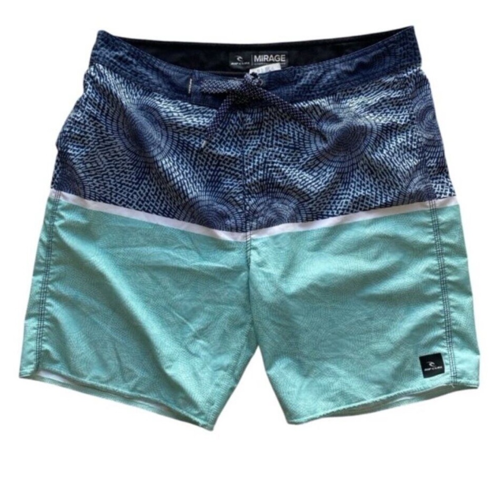 Rip Curl Mirage Ultimate Blue and Green Board shorts - Size 33